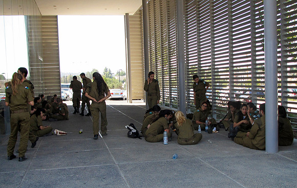 Young military students departing for mandatory service in the IDF