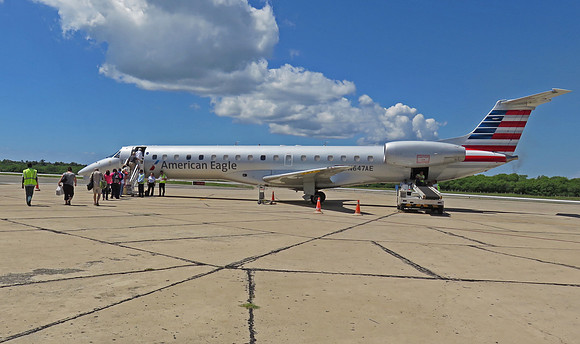 Boarding our charter flight