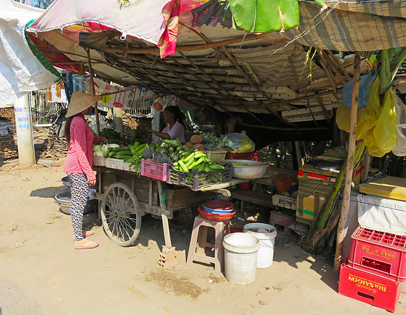 Fruit and vegetable stand in Tan Chau