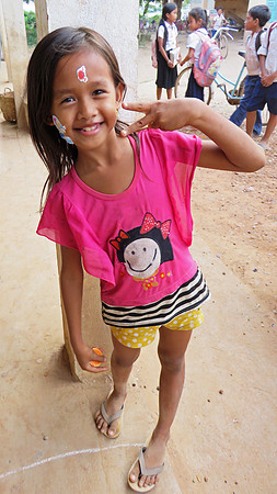 Cambodian student in Koh Chen village