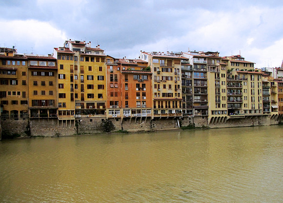 Colorful buildings on the Arno River