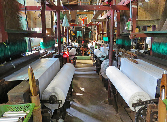 Silk weaving factory in Tan Chau, Vietnam
