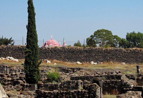 The Greek Orthodox Church (in the background)