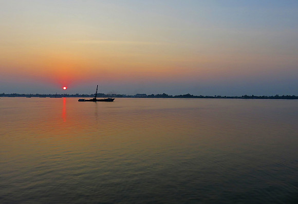 Sunset over Tan Chau, Vietnam