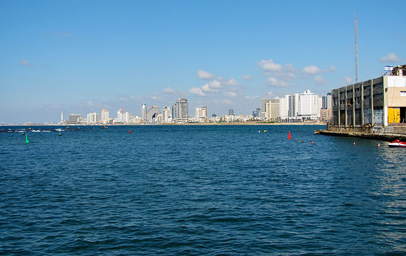 The Mediterranean with Tel Aviv in the background