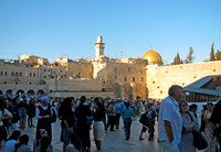 The Wailing Wall with the Dome of the Rock in background