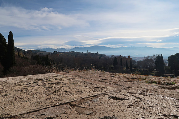 View of the Sierra Nevada range from Alhambra