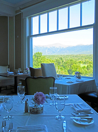 View of Mount Washington from the dining room at Omni Mount Washington Hotel